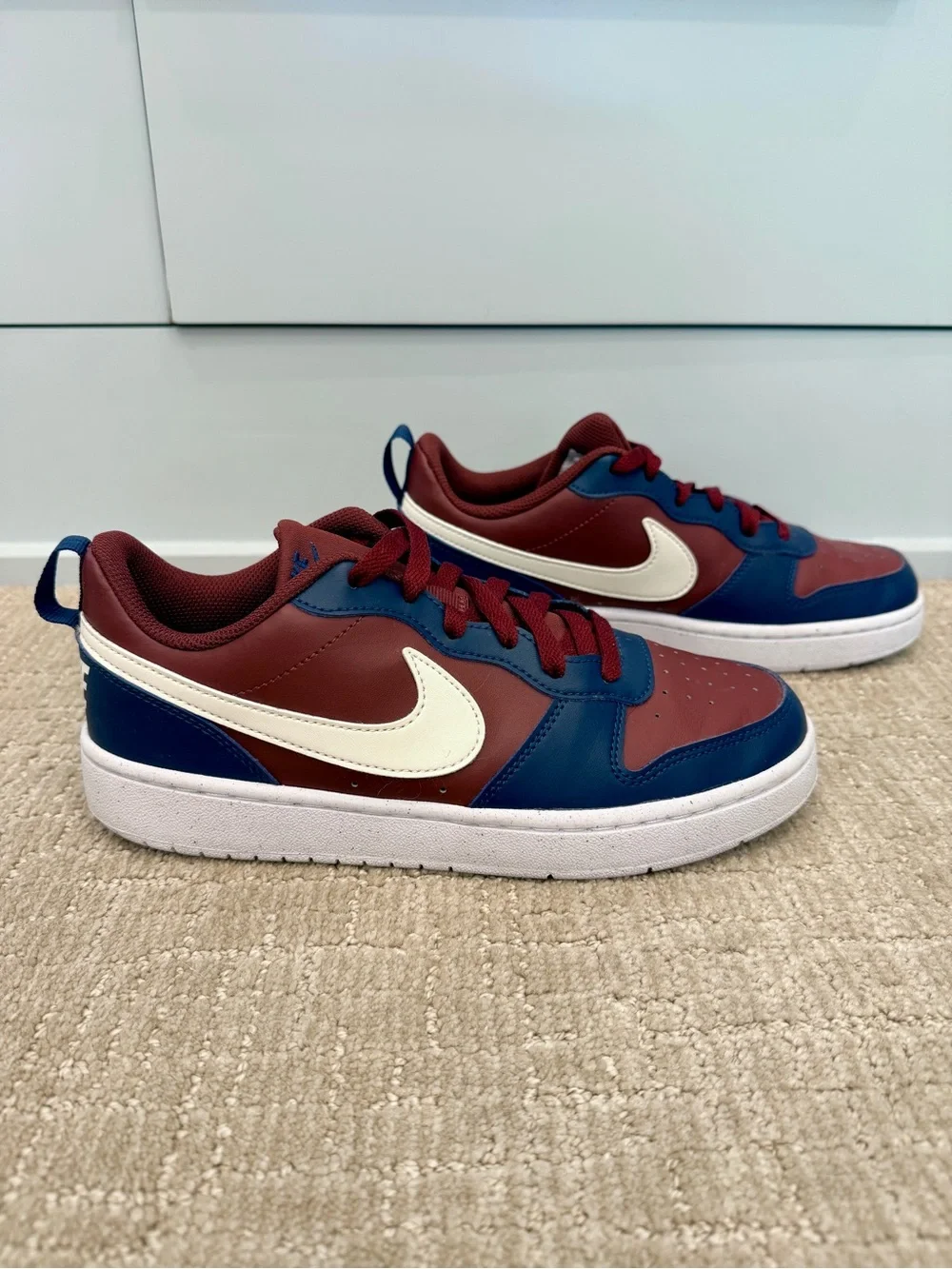 Nike Kids Court Borough Low Recraft Sneakers - navy & burgandy